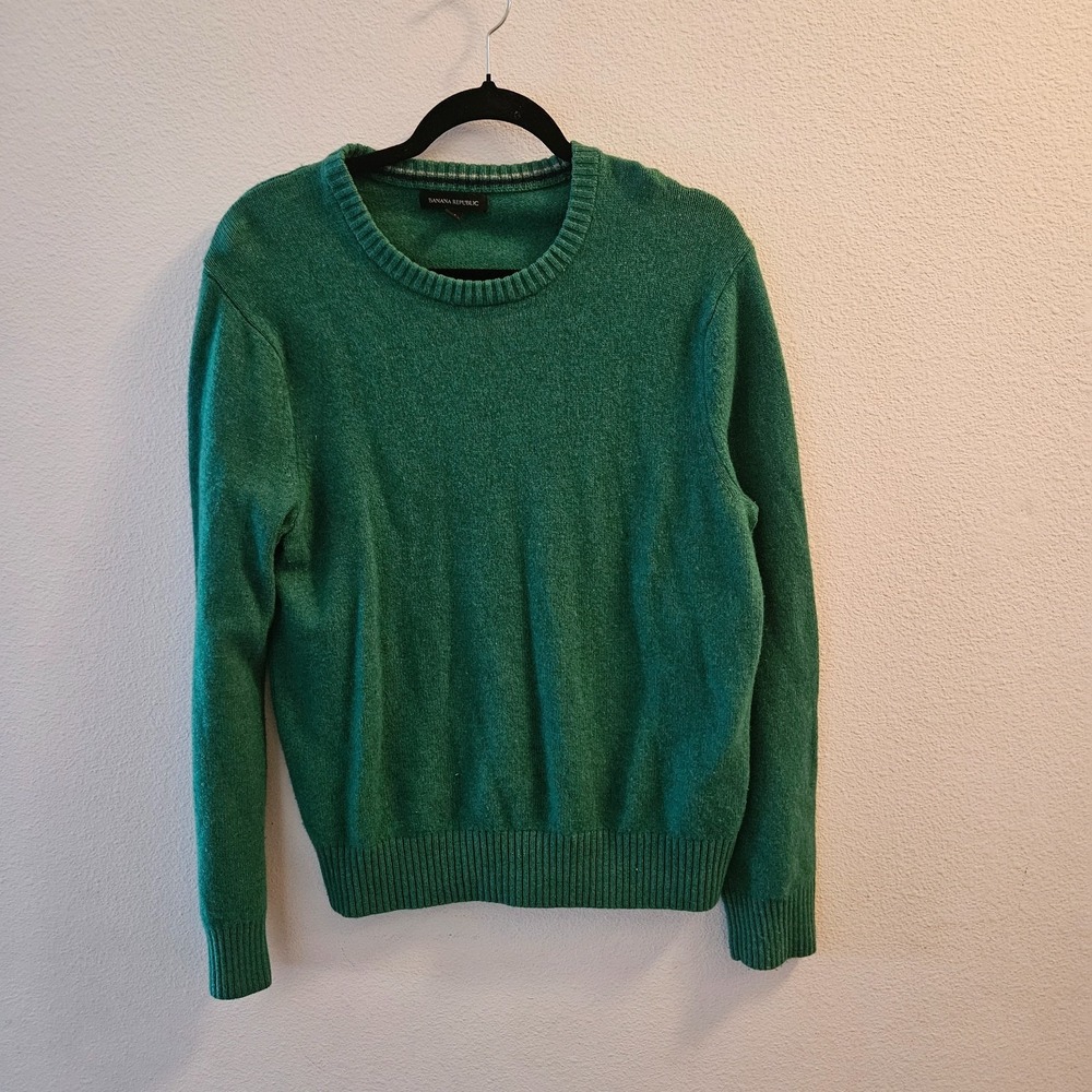Banana Republic Merino Wool Crew Neck Sweater Mens Size Medium‎ Green